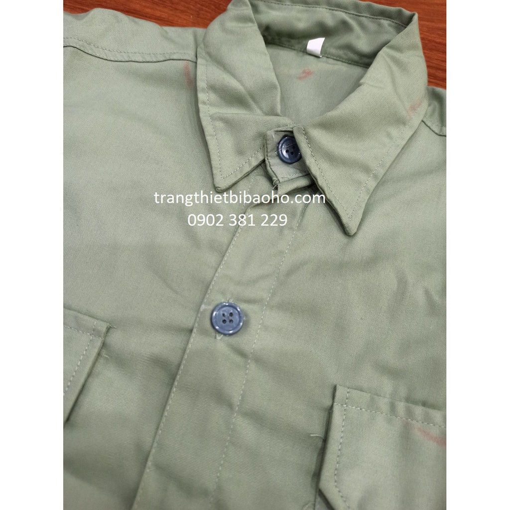 Áo bảo hộ, áo đồng phục công nhân tay dài vải si thoáng mát