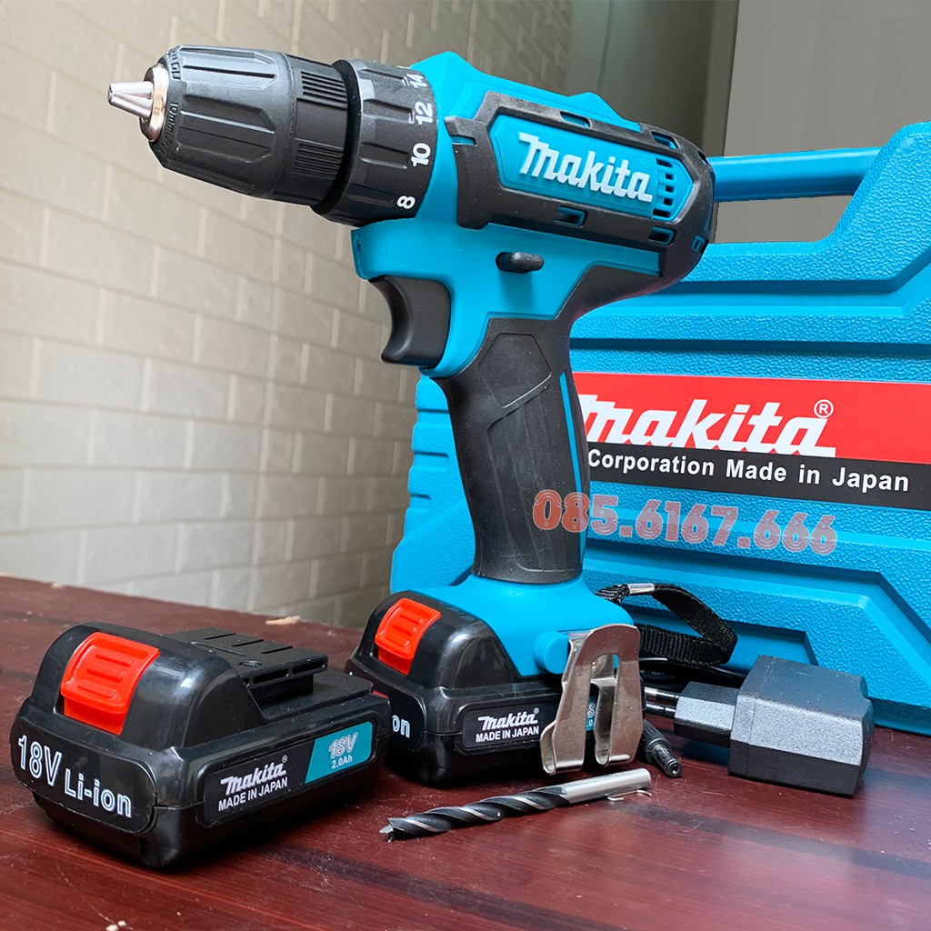 MAY KHOAN MAKITA 18V - TẶNG MŨI KHOAN - ĐA CHỨC NĂNG - LÕI ĐỒNG - MÁY KHOAN PIN MAKITA - MAY BẮT VÍT 18V