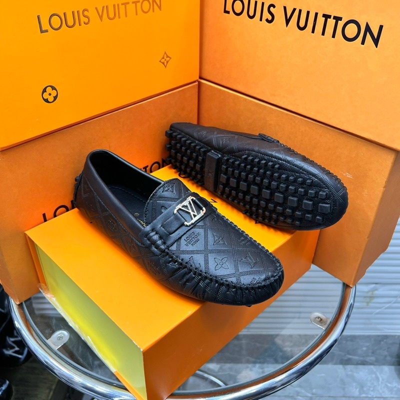 Giày Moca L.V Hoa Đế Cao Su Âm Chắc Chắn