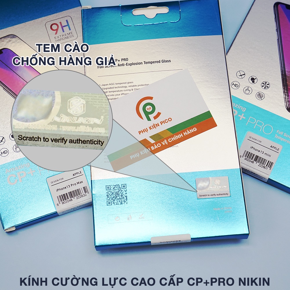 Kính cường lực iPhone 13 Pro Max / Iphone 12 Mini / 11 Pro Max full màn hình chính hãng Nillkin viền đen siêu mỏng