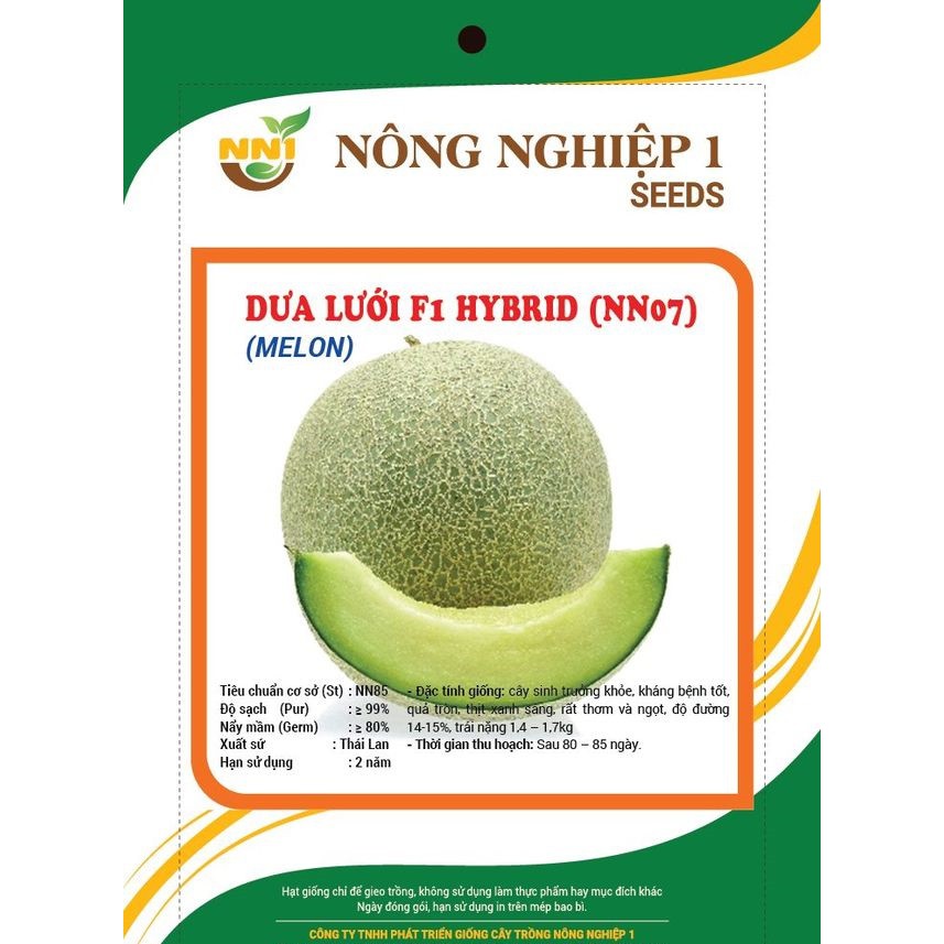 Hạt giống Dưa lưới F1 HYBRID N01_N07 Thái Lan 20h_Dưa lưới ruột cam siêu ngọt