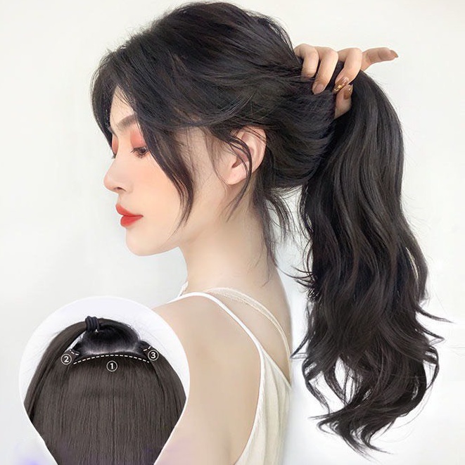 Combo 3 dải tóc giả xoăn Teneme tóc xoăn sóng dạng kẹp đẹp tự nhiên TG16