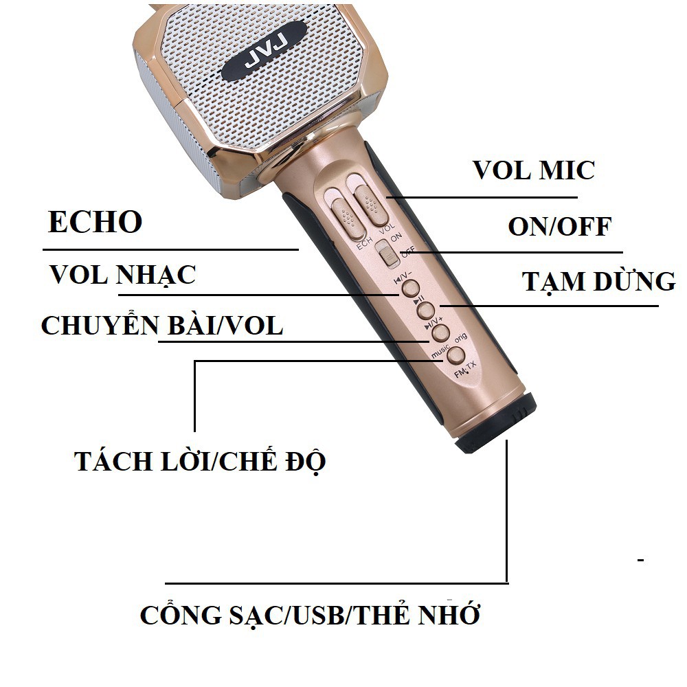 Mic Karaoke, Micro Bluetooth Karaoke SD10 không dây bảo hành 6 tháng - Bắt giọng tốt, âm vang