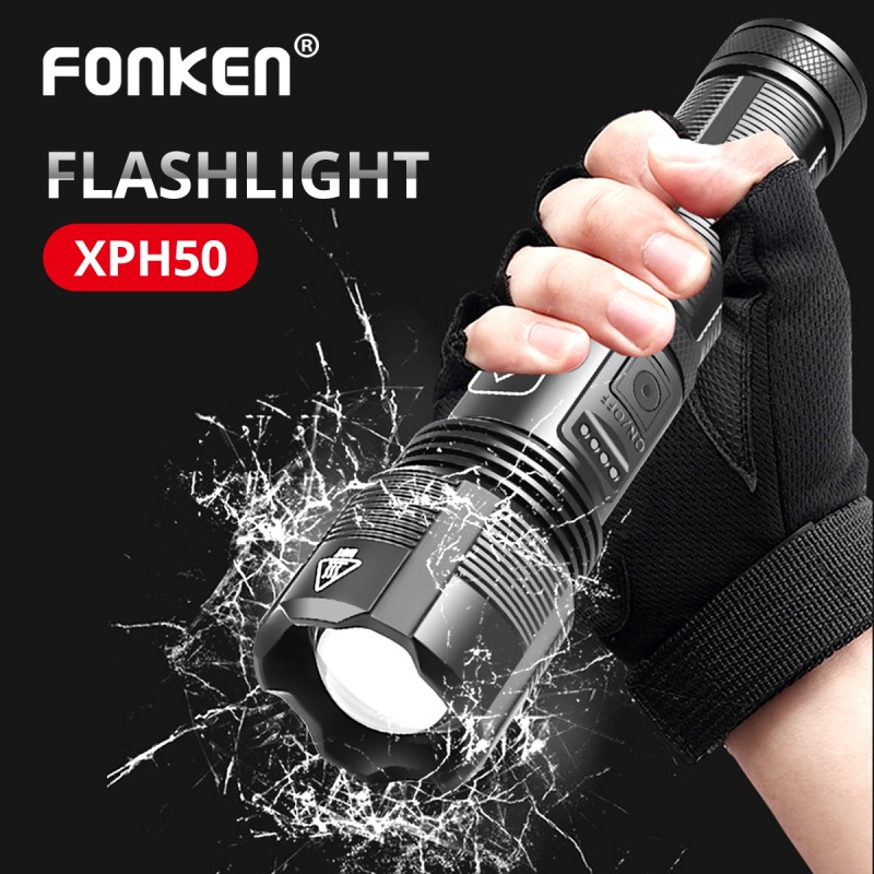 Đèn Pin Led Siêu Sáng Fonken 1000 Lumens 5 Chế Độ Điều Chỉnh Ánh Sáng Tiện Dụng