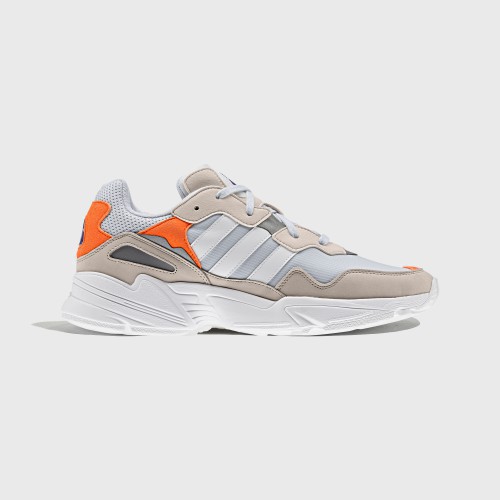 【Bắn thật】Adidas ORIGINALS YUNG-96 màu xám trắng cam lưới thể thao và cũ giải trí F97179