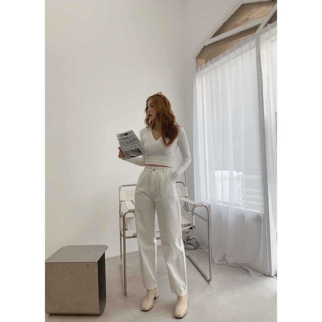 Áo polo thun dài tay A-6111 áo croptop nữ dài tay thu-đông | BigBuy360 - bigbuy360.vn