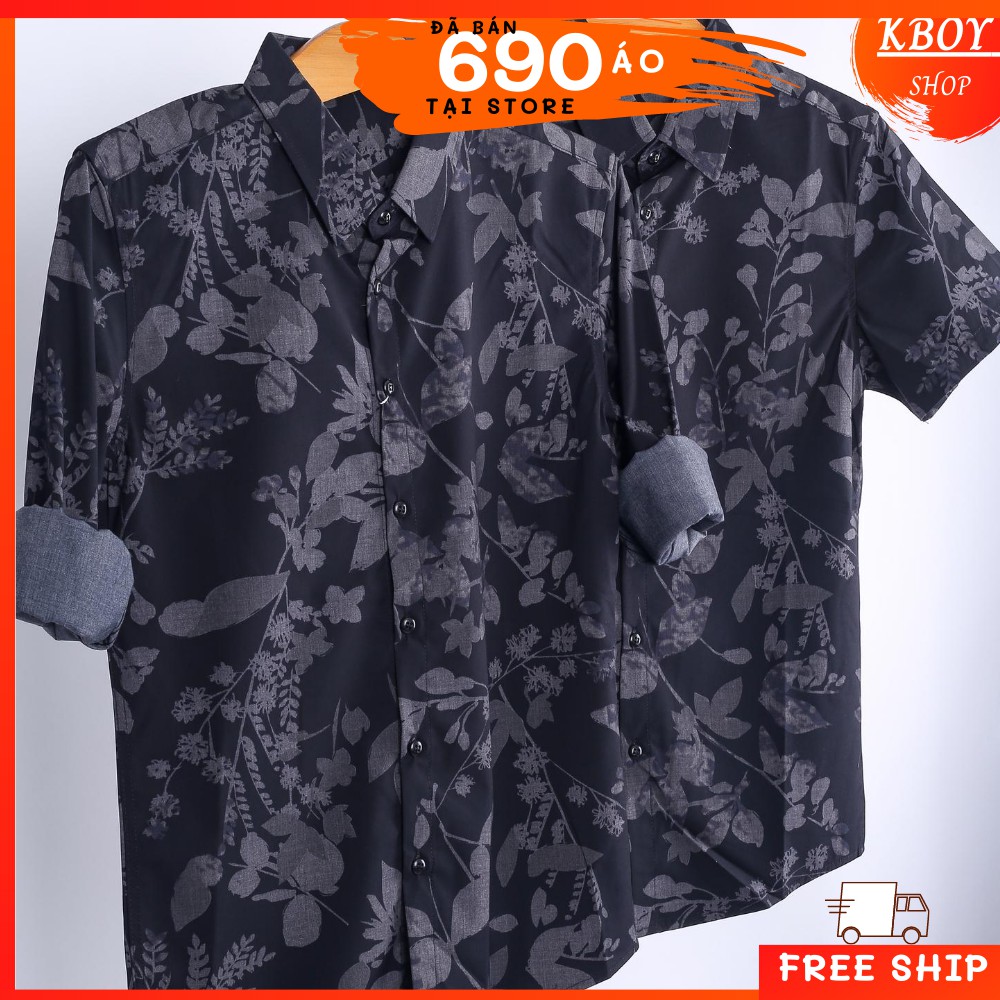 Áo sơ mi nam hoa tiết, hàng quãng châu loại 1, Hai màu trắng/đen .Không xù, không phai màu (TayD-TayN)  - T8731 | BigBuy360 - bigbuy360.vn