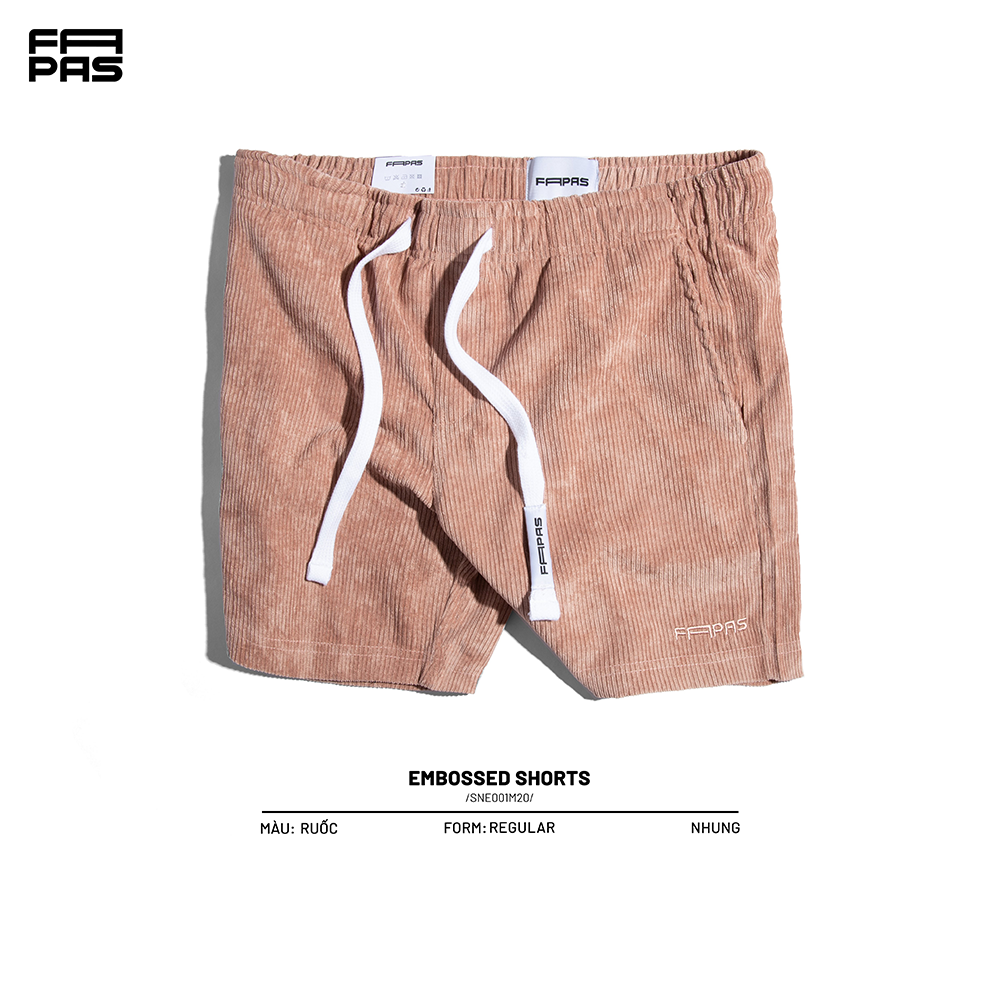 Quần Shorts Nhung FAPAS Regular Embossed | BigBuy360 - bigbuy360.vn