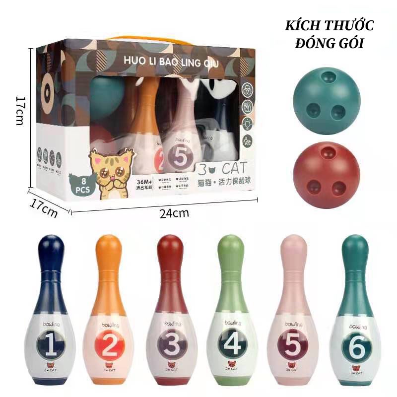 Bộ Đồ Chơi Ném Bóng Bowling Hộp Quà Tặng Cao Cấp