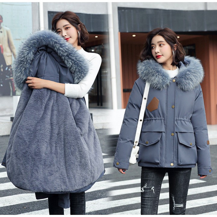 áo khoác phao nữ lót lông hàng đep siêu xinh 2021