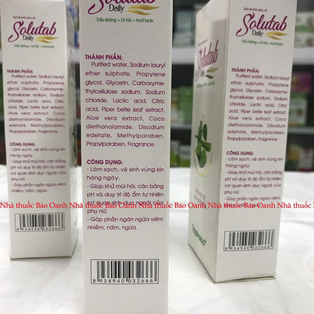 Gel Vệ Sinh Phụ Nữ Solutab Daily 100ml- Chính Hãng TRAPACO