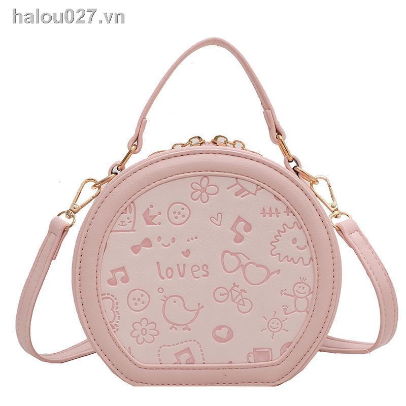 Túi Đeo Chéo Hình Tròn Nhỏ Gọn Phối Dây Xích Thời Trang Mùa Hè Dành Cho Nữ 2021