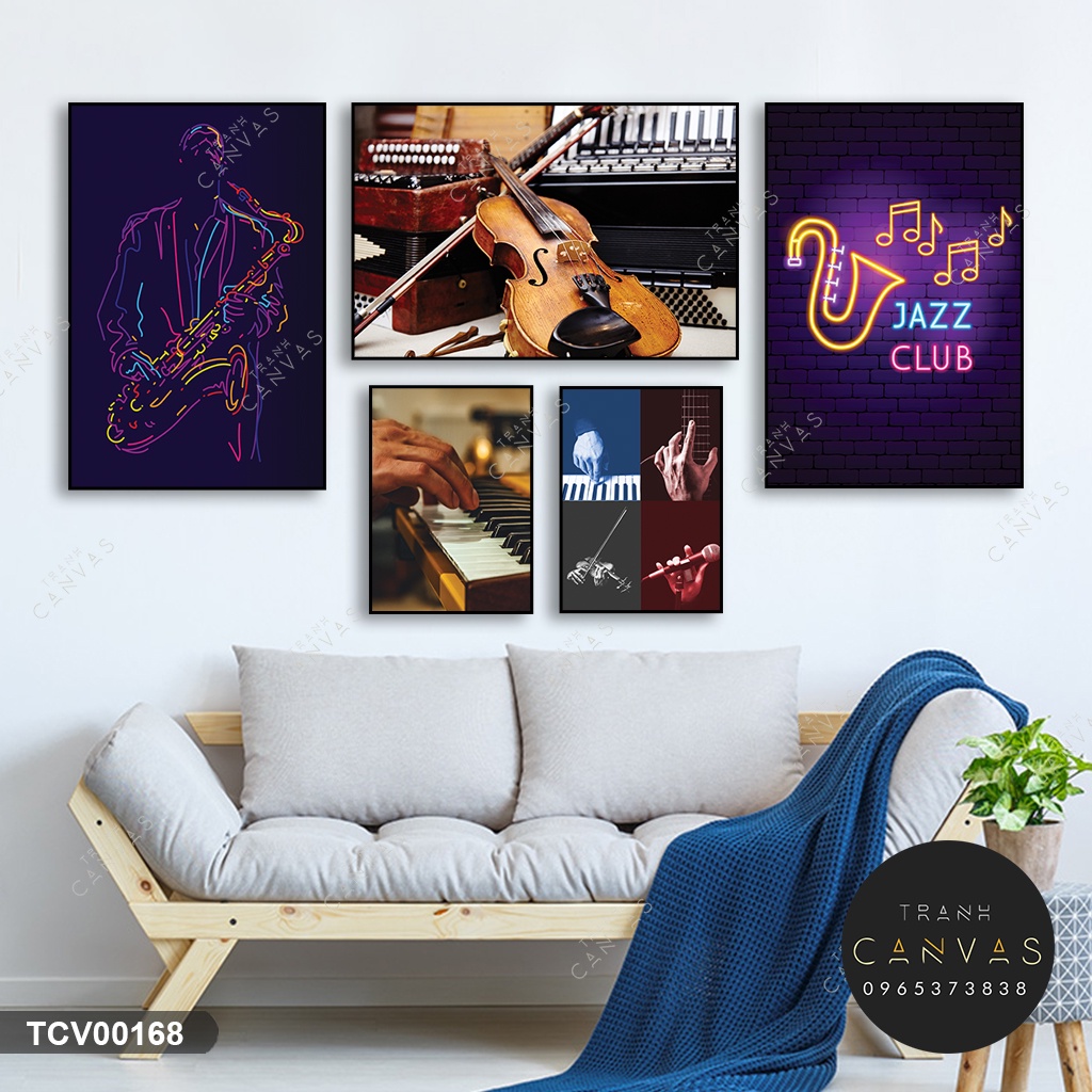 Tranh bộ canvas 5 tấm treo tường phong cách hiện đại- Tranh treo phòng khách