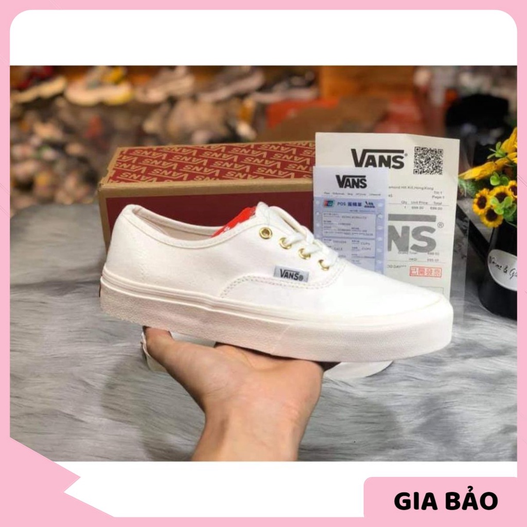 🎀 SIÊU HÓT 🎀 Giày Sneaker Vans trắng nữ cao cấp full box + bill
