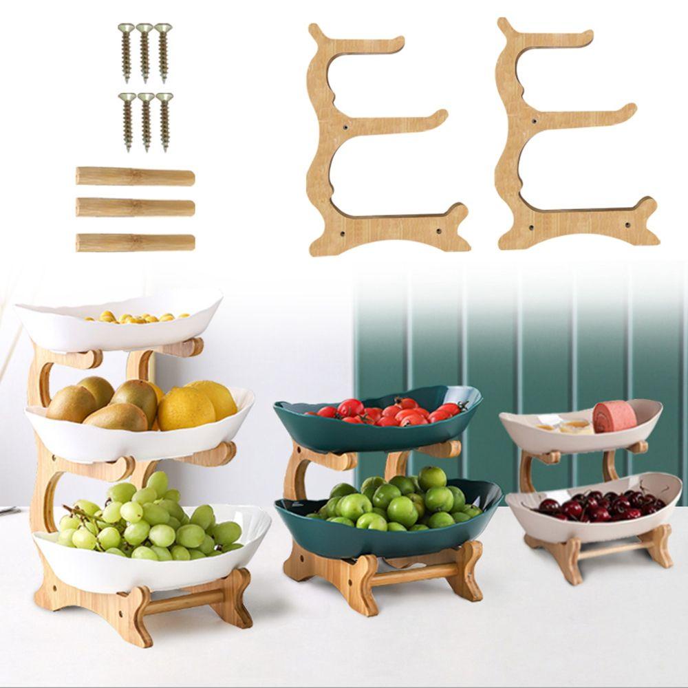 Bộ Đĩa Đựng Trái Cây / Bánh Kem Bằng Gỗ Tre Thân Thiện Với Môi Trường