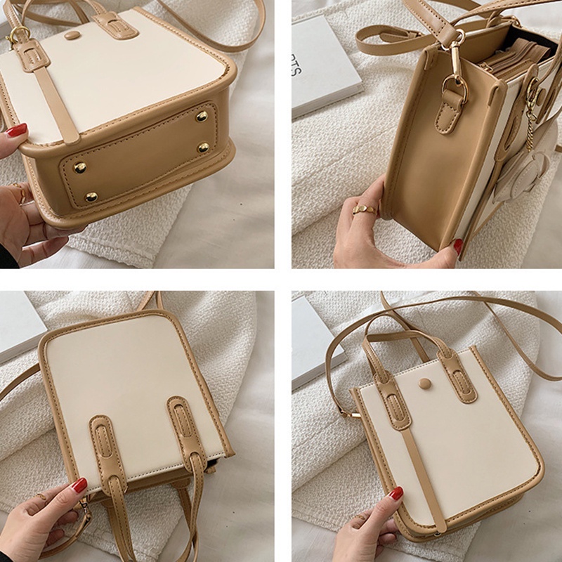 Túi xách đeo vai IELGY dáng vuông có móc khóa đáng yêu dễ phối đồ