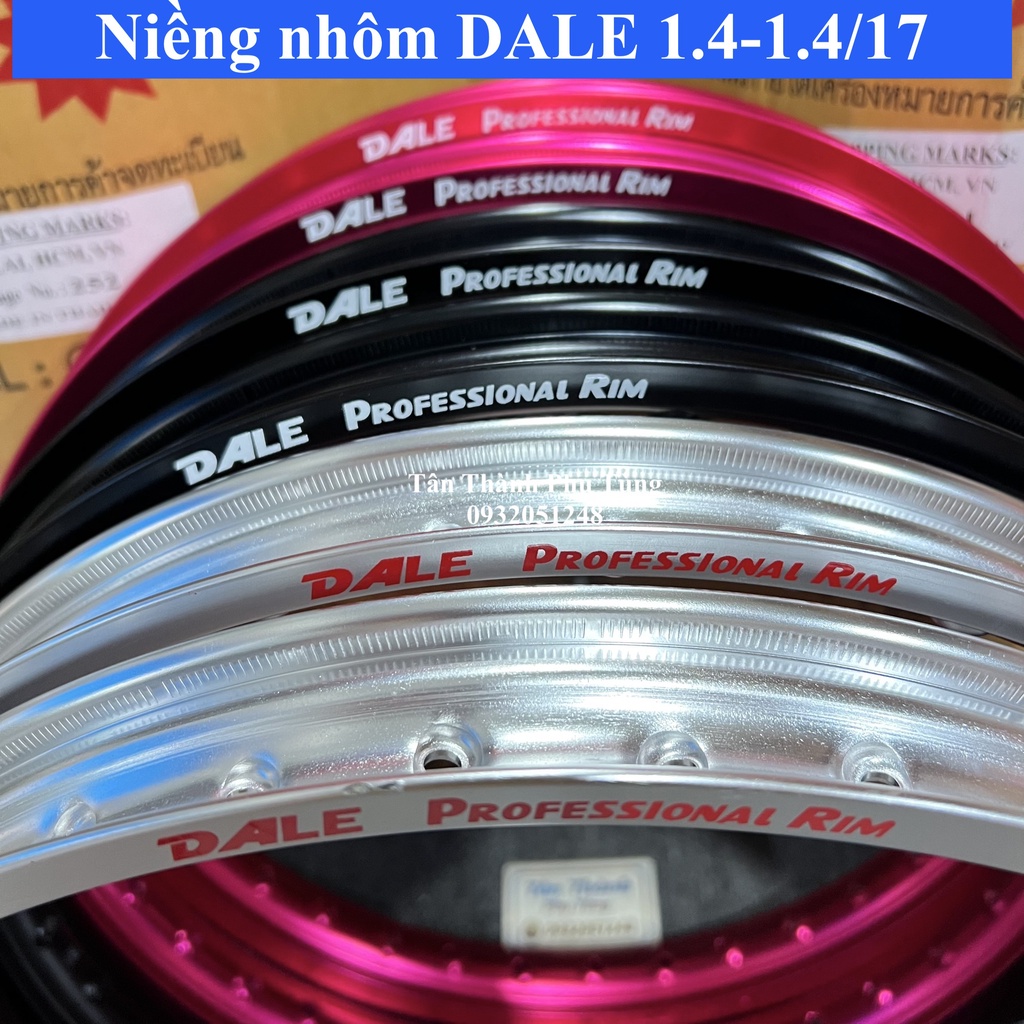 Niềng Nhôm DALE  Thái 1.4-1.4/17- 1 cặp