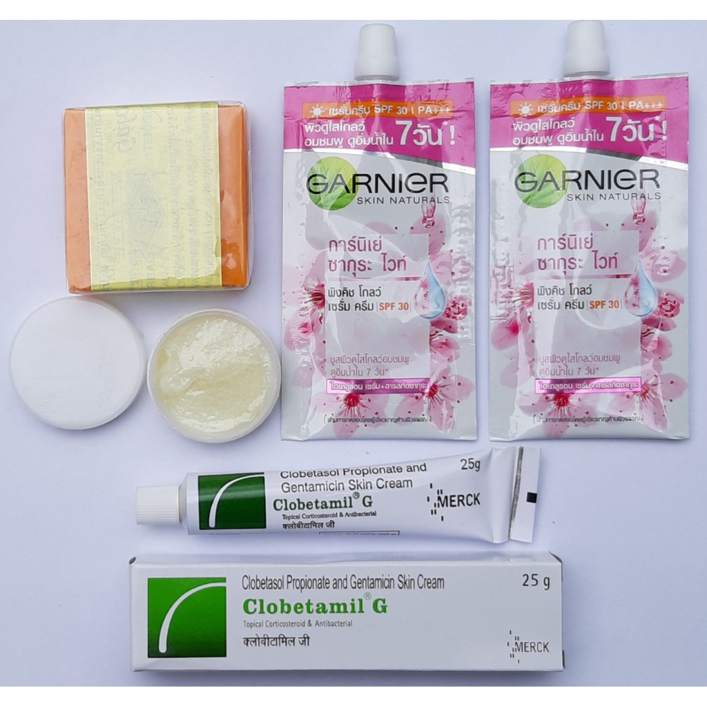 Combo 05 món Kem Garnier giảm Nám mụn lâu năm  Thái Lan