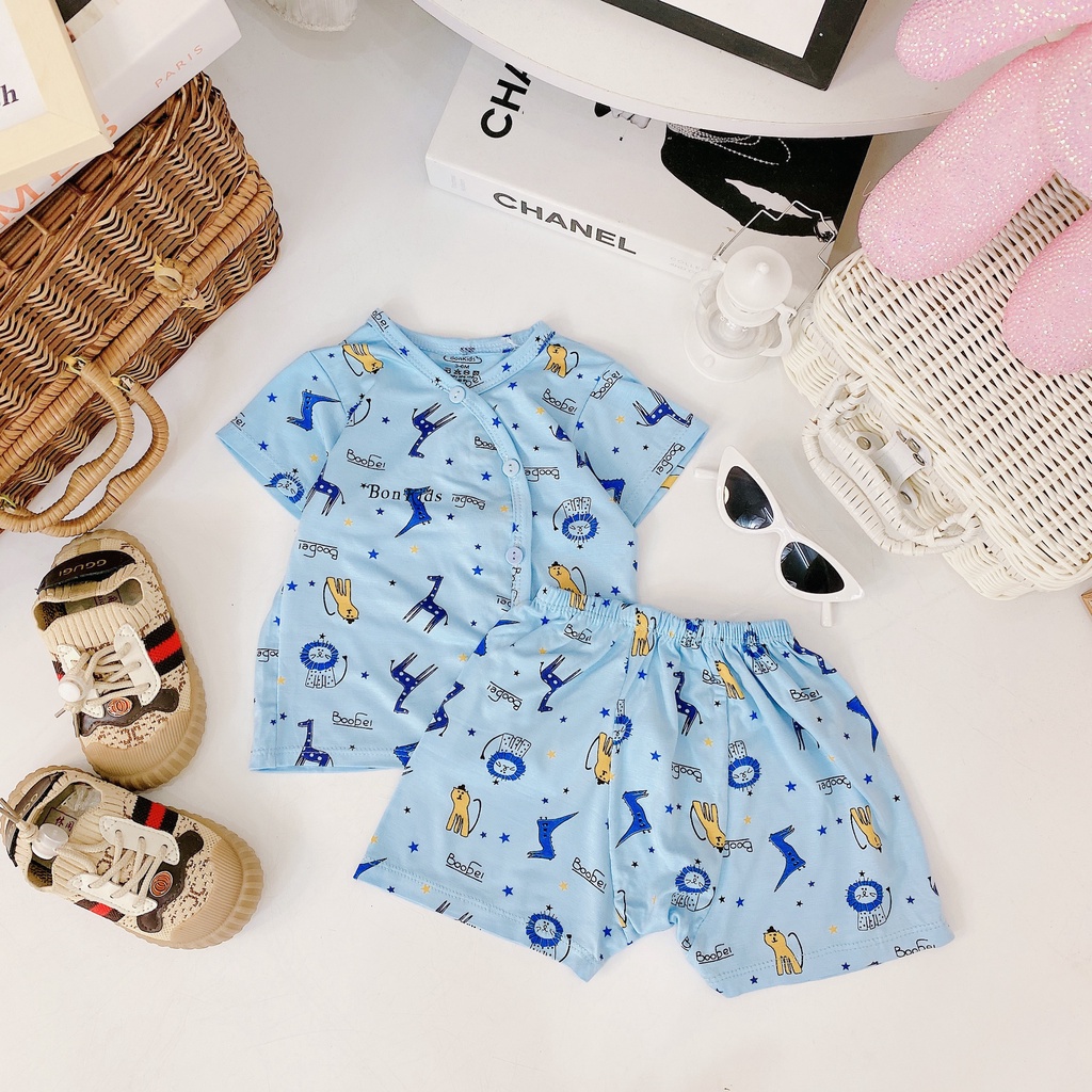 Bộ Cộc Tay Vải Thun Lạnh  Cao Cấp Cho Bé Sơ Sinh Từ 0-10kg, Khuy Lệch, Đáp Đũng Vải Mềm - Đẹp - Thấm Hút Tốt - 𝐁𝐎𝟐𝟕