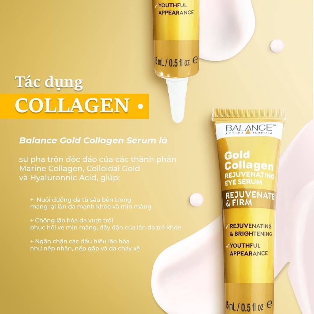 [CHÍNH HÃNG] Kem Dưỡng Da Vùng Mắt Ngừa Lão Hóa Balance Gold Collagen Rejuvenating Eye Serum 15ml