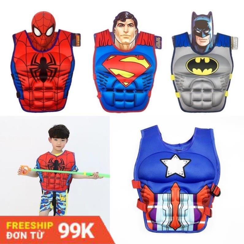 Áo phao bơi 3D hình siêu nhân người nhện người sắt người dơi đội trưởng Mỹ cho bé trai hàng đẹp - Hàng mới về