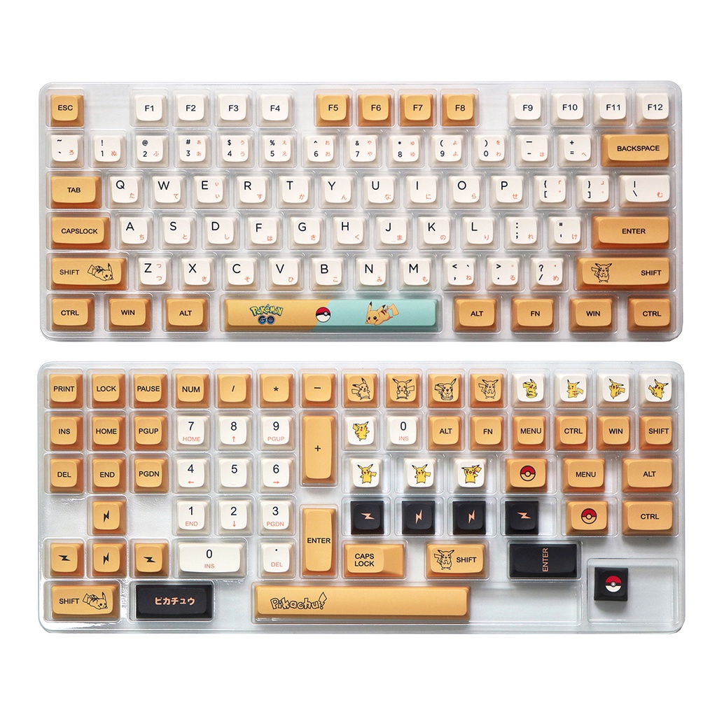 MK Pikachu Keycaps, 139 phím PBT Keycaps XDA Cấu hình DYE-SUB Cá nhân hóa GMK Keycaps cho bàn phím cơh Cho Bàn Phím Cơ
