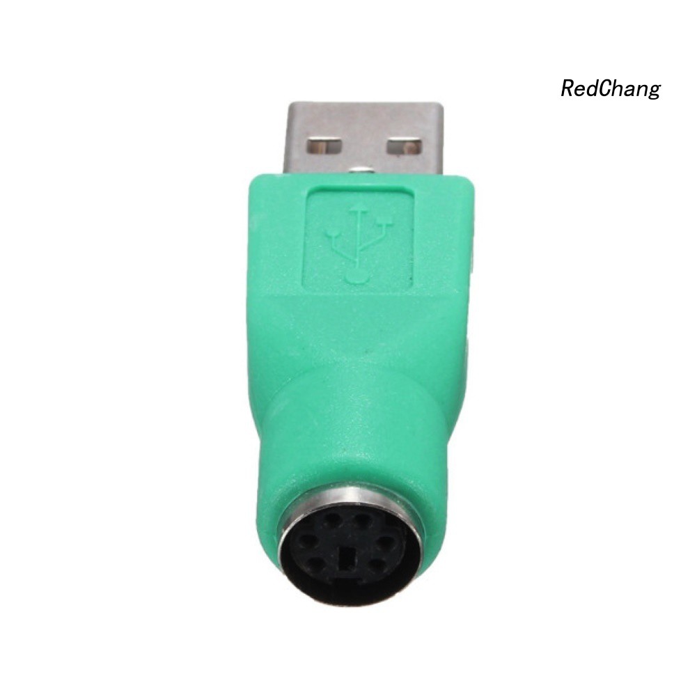 -SPQ- Cool Green USB Male to PS2 Female Convertor Adapter for Keyboard Mouse