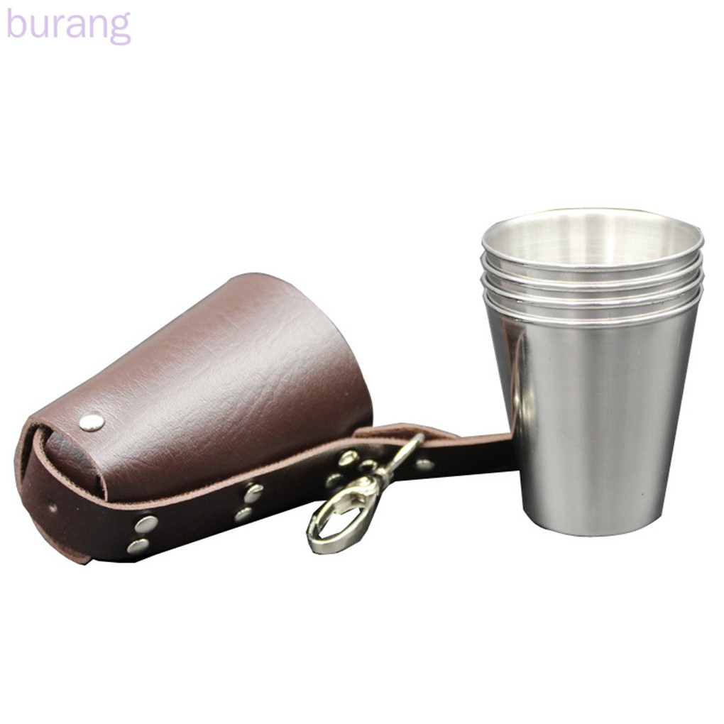 Set 4 Ly Uống Rượu Dung Tích 70ml Có Móc Khóa Tiện Dụng