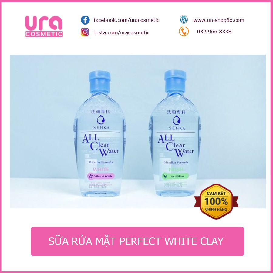 Tẩy trang Senka White 230ml - Tẩy trang không cồn dưỡng trắng Senka [ Hàng công ty có hóa đơn ]