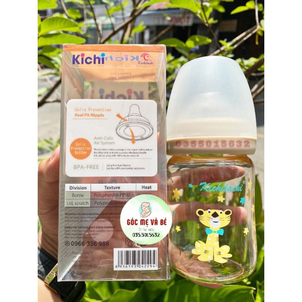 BÌNH SỮA PPSU KICHI HÌNH HỔ HOT 170ML/270ML