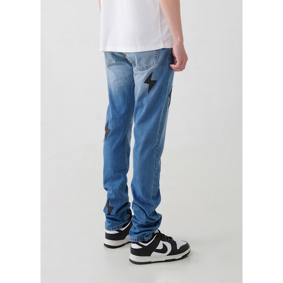 Quần Jeans nam ống đứng LIGHTNING DENIM - MID BLUE