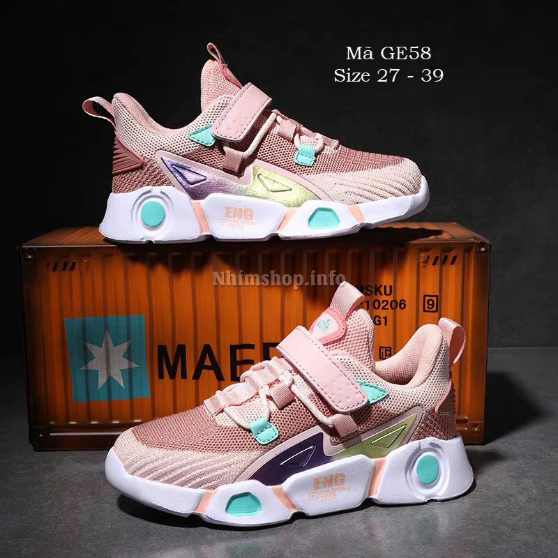 Giày bé gái 3 - 15 tuổi dáng sneaker năng động và cá tính GE58 kèm ảnh thực tế