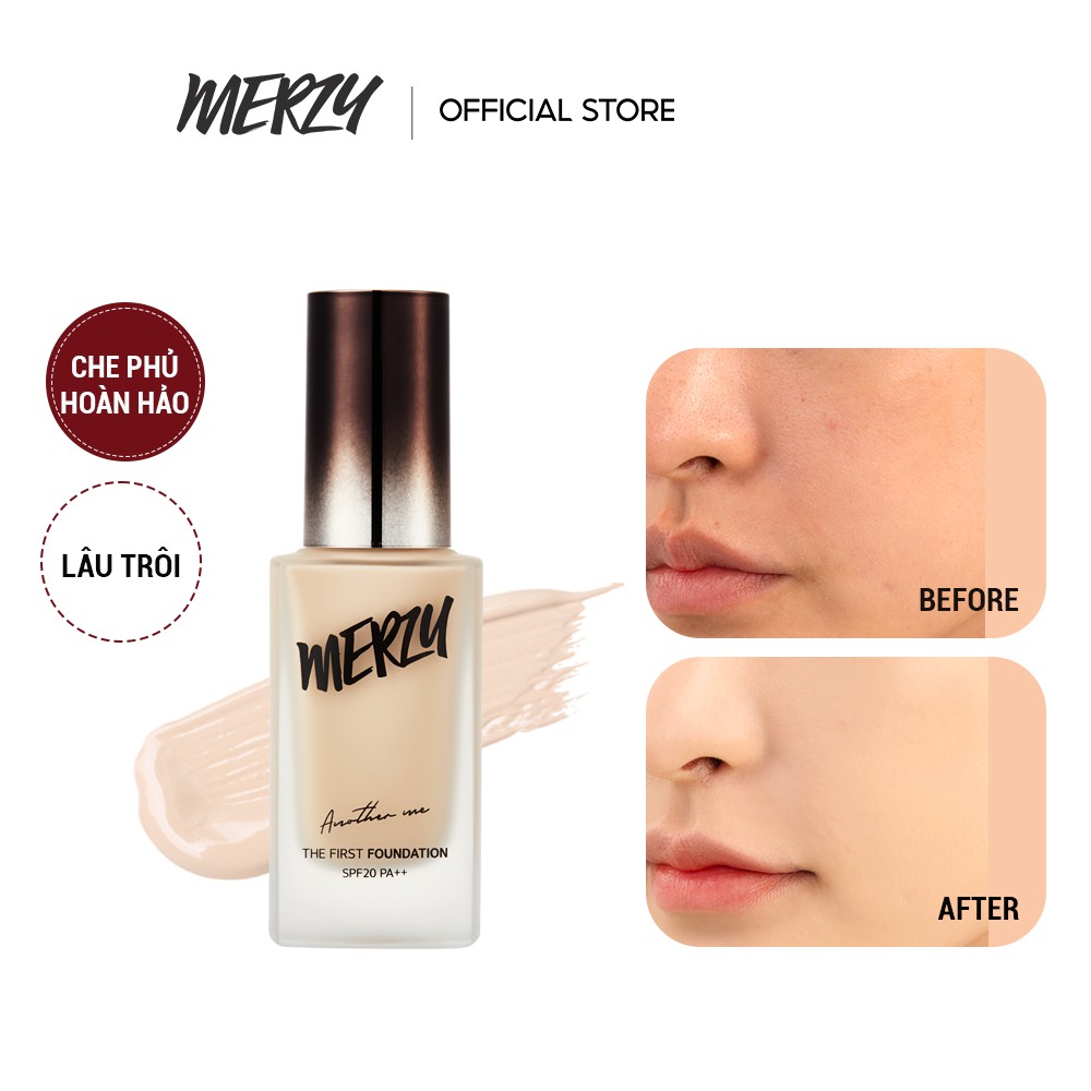 Kem nền che phủ hoàn hảo, giữ lớp nền lâu trôi Merzy The First Foundation SPF 20/PA++ 30ml