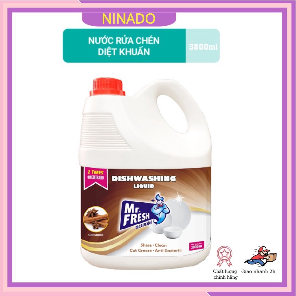 Nước rửa chén Mr.Fresh Hàn Quốc 3.8L hương quế