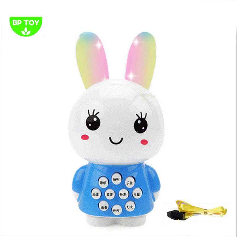 Đồ chơi thỏ dễ thương có đèn và nhạc tai phát sáng bé nào cũng thích mê