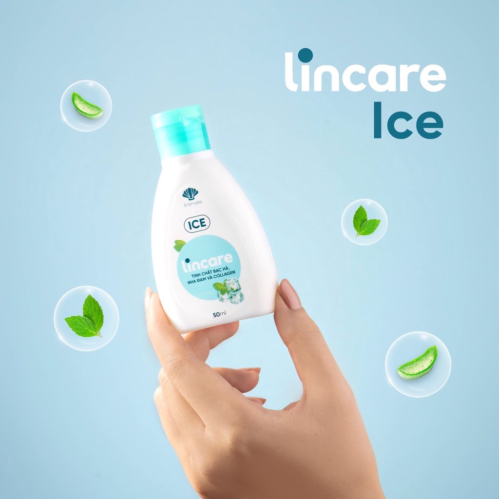 Dung dịch vệ sinh phụ nữ và cốc nguyệt san Lincare Ice Tinh chất lá bạc hà (Gel, 50ml)