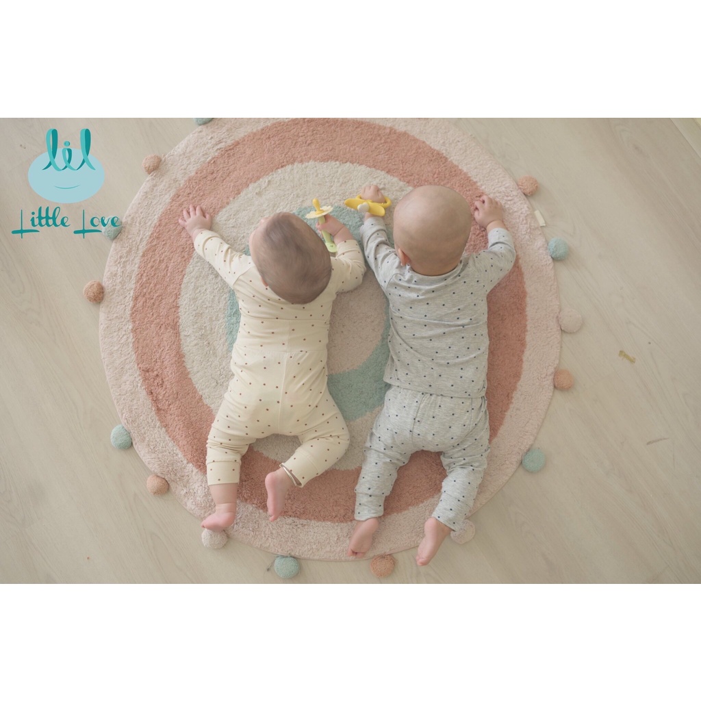 Lillte Love - Bộ sơ sinh dài tay vải petit họa tiết cho bé trai, bé gái từ sơ sinh đến 6 tháng