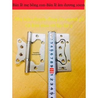 [2 cái] Bản lề mẹ bồng con-Bản lề âm dương 10cm Hammered