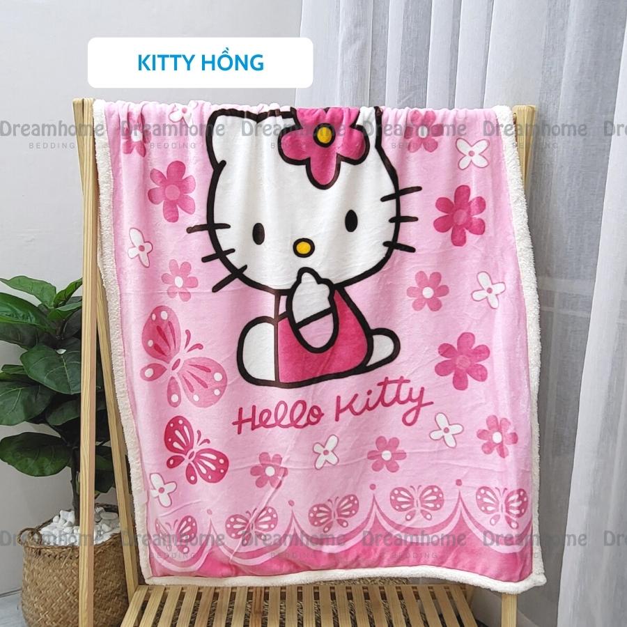 Chăn lông cừu cho bé Dreamhome Chăn cho bé đi học mùa đông 2 lớp dày ấm kích thước 1mx1m4
