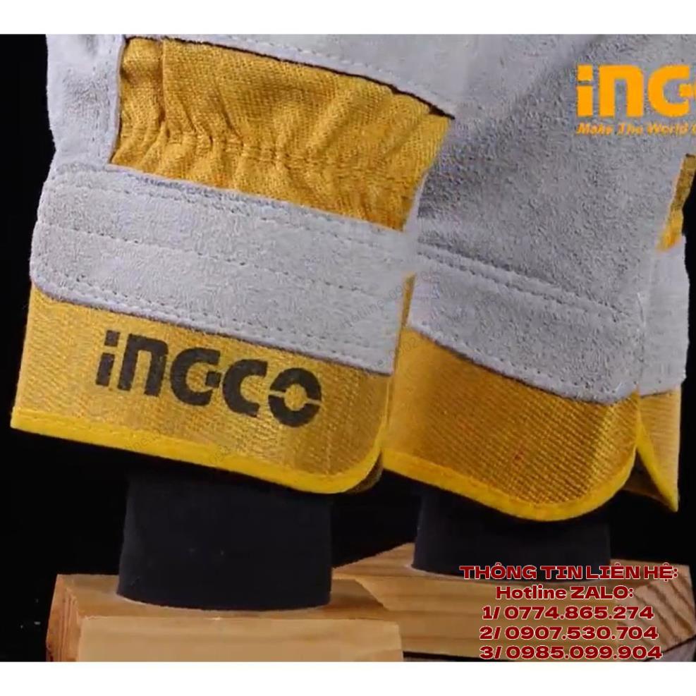Găng tay bảo hộ lao động vải da bò thật TOTAL TSP14101 INGCO HGVC01 TOLSEN 45024 bao tay cách nhiệt hàn cắt, cơ khí