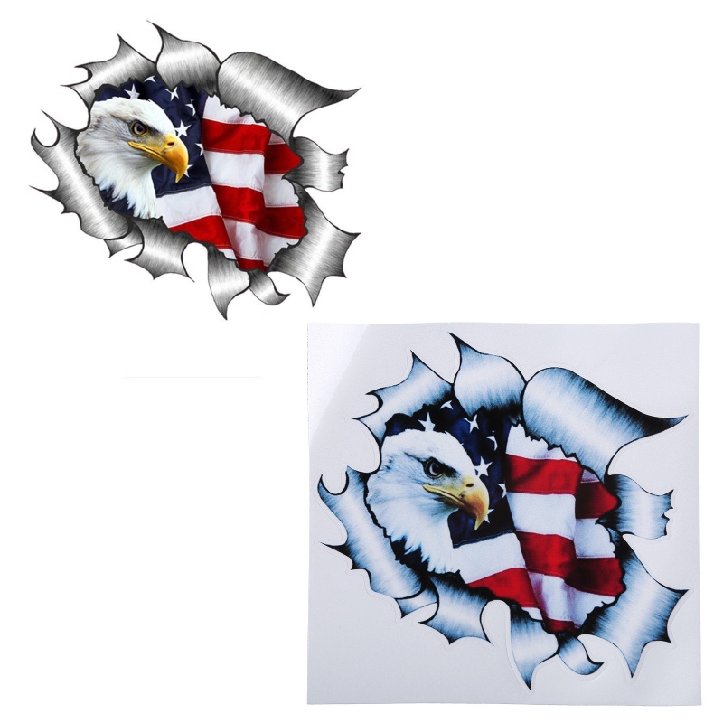 Đề Can PVC Hình Đại Bàng Lá Cờ Mỹ Bald Eagle Trang Trí Ngoại Thất Xe Hơi Xe Máy