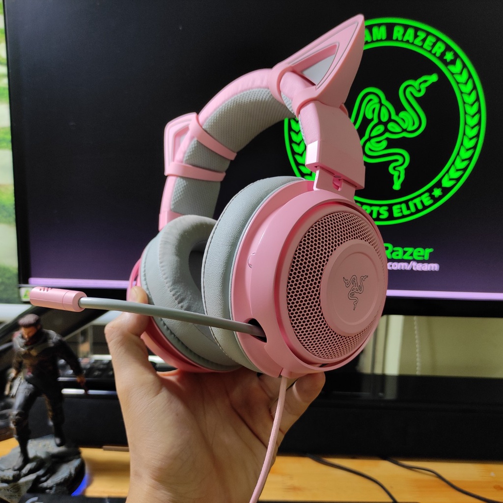 Tai nghe chụp tai  Razer Kraken Quartz Pink Edition màu hồng - Chính hãng Razer màu hồng dành cho bạn nữ