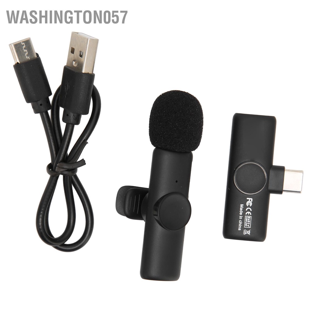Washington057 Cắm và chạy micrô không dây Tự động đồng bộ hóa Lavalier USB loại C để ghi video Phát trực tiếp