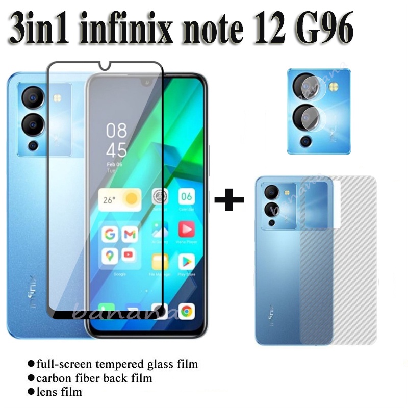 Kính Cường Lực 3 Trong 1 Bảo Vệ Camera infinix note 12 G96 infinix note 10 pro Hot 12i 12 play 11play nfc