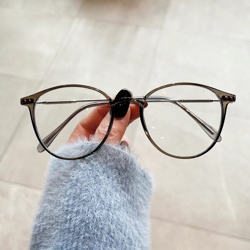 Gọng kính cận thời trang nam nữ mắt tròn ngố dễ thương cá tính Hottrend 2022 chuẩn UV400 phân cực siêu nhẹ LUMINA 090
