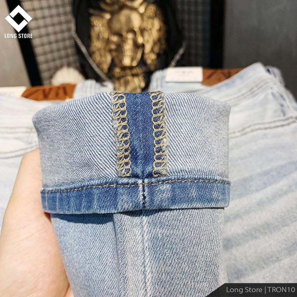 Quần jean nam trơn ZA.RA dáng ôm màu xanh bạc, chất vải bò cotton spandex co giãn 4 chiều [Có Big Size] Tron10 | BigBuy360 - bigbuy360.vn