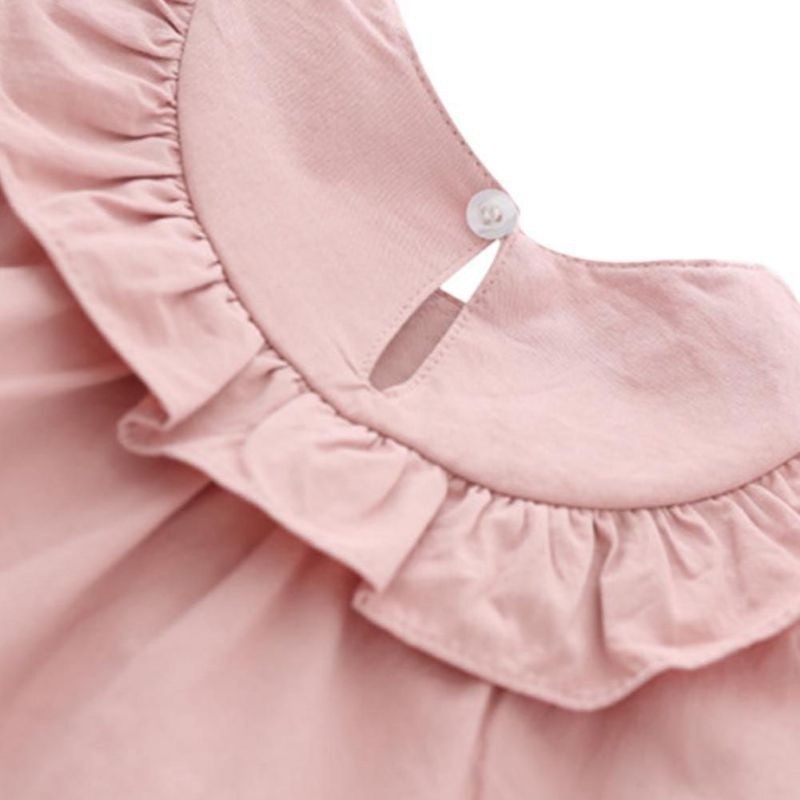 Áo kiểu tay phồng phối viền bèo dễ thương cho bé gái