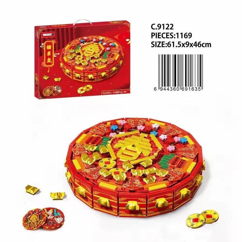 Đồ chơi lắp ráp mô hình Khay bánh kẹo mứt Tết độc đáo, trưng bày, trang trí, thư giãn, giải trí, sưu tầm