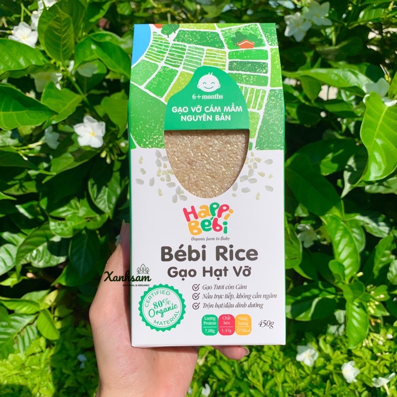 Gạo Cám Ăn Dặm Trộn Hạt Hữu Cơ Cho Bé 450g Bébi Rice - XanhSam Organic