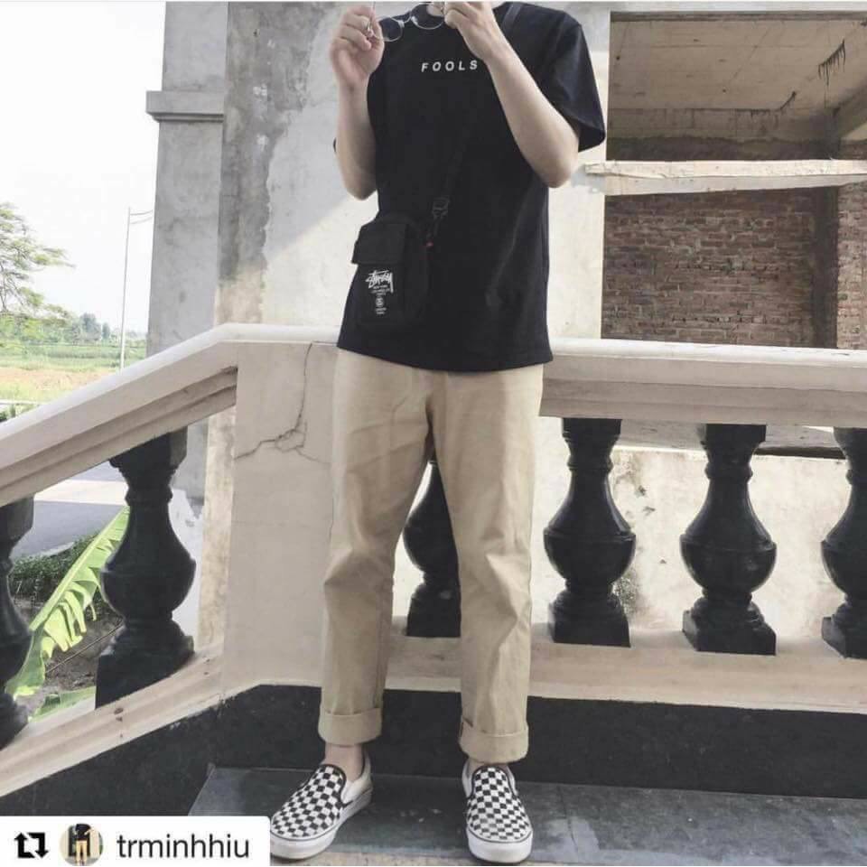 Quần kaki basic plaid pants (40-70kg, M L XL)